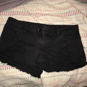 Forever 21 black denim shorts